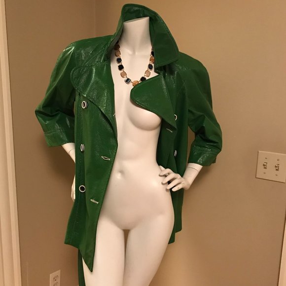 Jennifer Reale Jackets & Blazers - Unique Short Green Trench with Belt